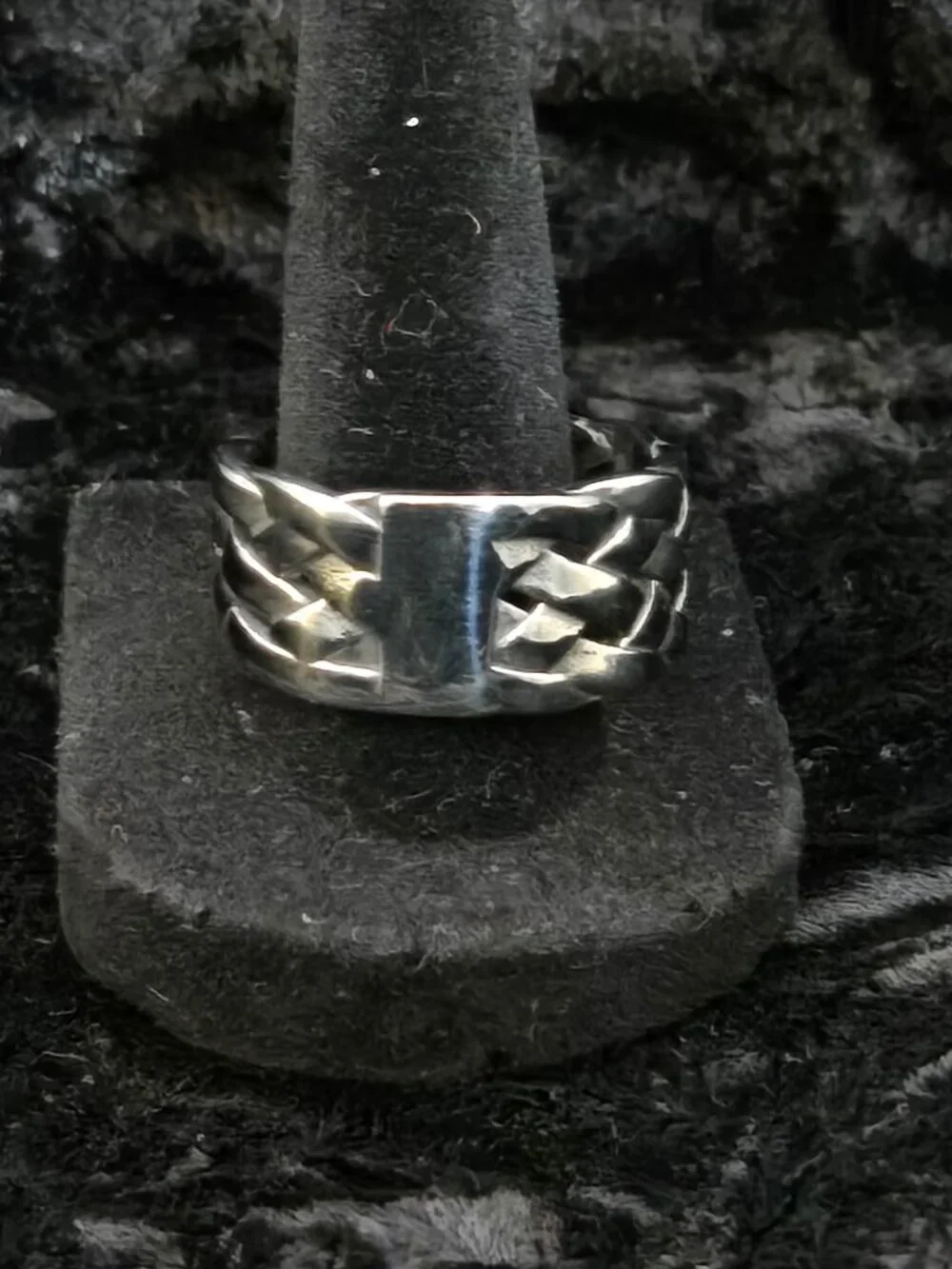 Woven Band Ring Silver Tone Metal...26022